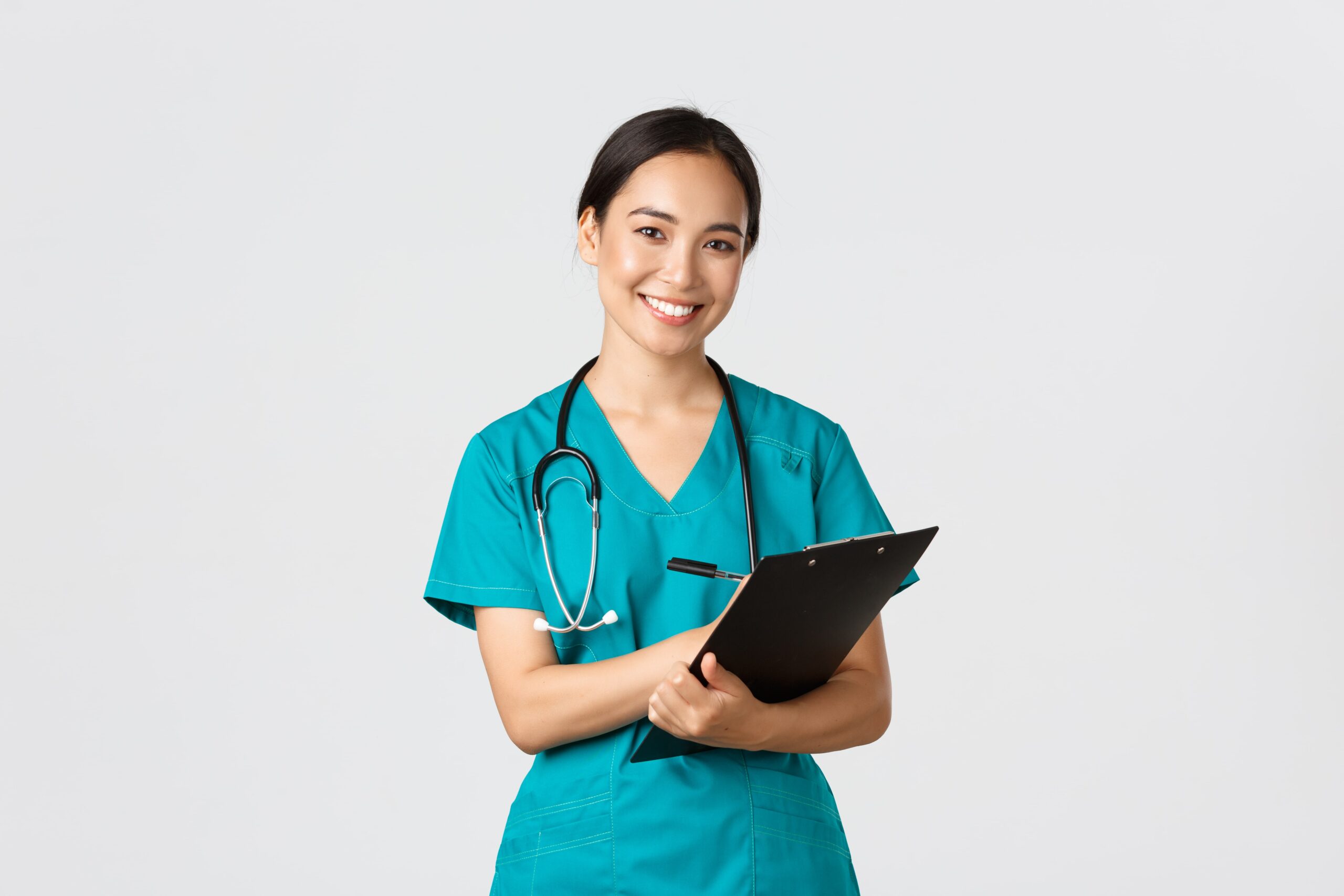 healthcare-workers-preventing-virus-quarantine-campaign-concept-cheerful-friendly-asian-female-physician-doctor-with-clipboard-daily-checkup-standing-white-background-min